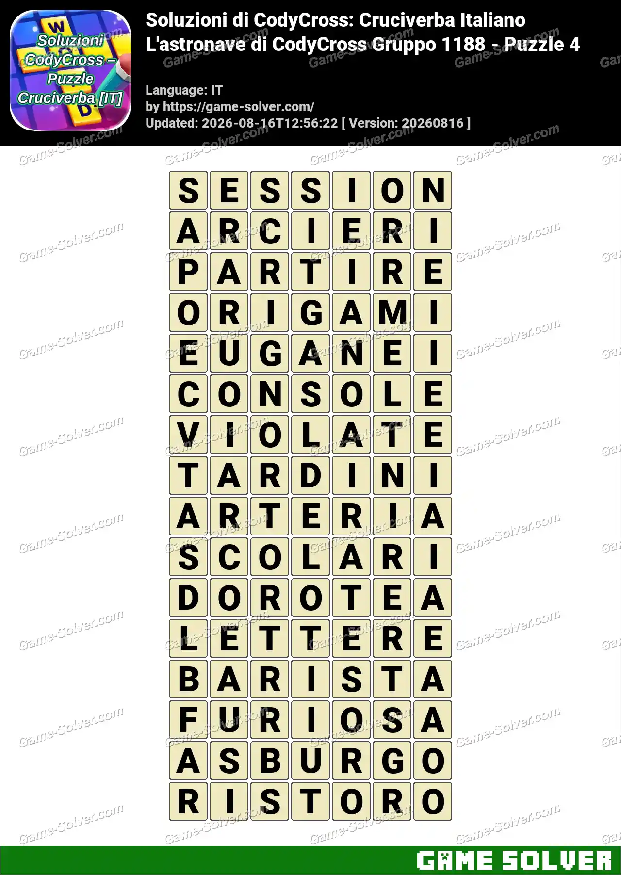 Soluzioni di CodyCross: Cruciverba Italiano L’astronave di CodyCross Gruppo 1188 – Puzzle 4